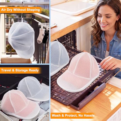 Hat Washer Cage Hat Cleaner for Baseball Caps Fit for Adults and Kids Hats, White