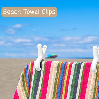 12 Pack Plastic Clothes Pins with Strong Anti-Rust Springs,Heavy Duty Beach Towel Clips,Laundry Clothespins to Keep Your Towel, Clothes, Blankets to Dry on Clothesline and Hanging Rack - color: 12 Pack