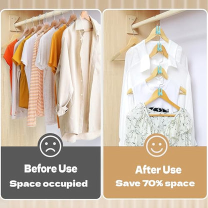 Mlici 60 Pack Space Saving Hanger Connector Hooks for Closet, Sky Blue - color: Sky Blue