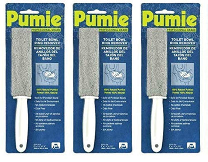 PUMIE Toilet Bowl Ring Remover, TBR-6, Pumice Stone with Handle, Removes Unsightly Toilet Rings and Stains from Toilets; Sinks; Tubs; Showers, Safe for Porcelain, Pack of 3 - size: 1 Count (Pack of 3)