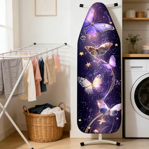 Nuxovilar Starry Butterfly Cotton Ironing Board Cover 15x54 Fabric - color: Ylu01195