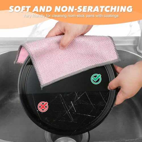 12PK Multipurpose Wire Dishcloth, Double-Side Non Scratch Wire Dishcloth. - color: Mixcolor, size: 7.87 x 7.87Inch - 12PACK