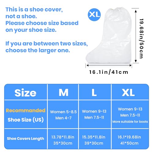 10 Pairs Disposable Waterproof Boot Covers for Rain - Plastic Rain Shoe Covers - Non-Slip Indoor Outdoor Rain Cover for Shoes,Plastic Overshoes for Men Women -Water Proof Boot Protector – Clear-XL - color: Xl（women 9-13, Men 7.5-11)-clear