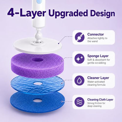Disposable Toilet Bowl Cleaner Wand with Holder Set, Wall-Mounted