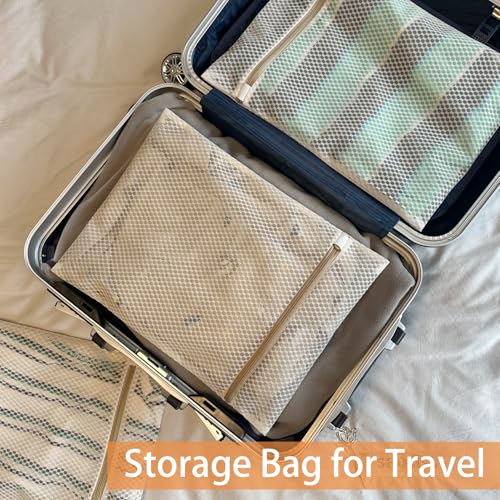 2Pcs Durable Honeycomb Mesh Laundry Bags for Delicates (2XX-L Beige) - color: 2 XX-L Beige