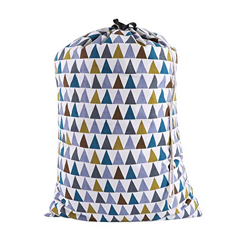 SWISSELITE Laundry Bag with Handle and Drawstring, Large Heavy Duty Laundry Bag, 28 x 40 Inches Travel Dirty Clothes Bag for Laundromat and Household - color: Triangle Multicolor