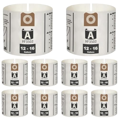 10 Pack VF3502 Size A Average Performance Dust Filter Bags, Part# 23743 - size: 10PK, style: Average Performance