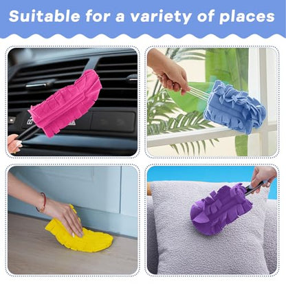 12 Pcs Reusable Duster Refills Washable Pads, Bright Color - color: Bright Color