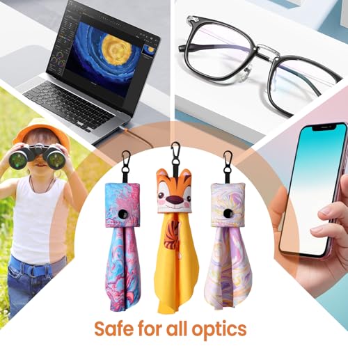 SEIBER Microfiber Glasses Cleaning Cloth,Eyeglass Clean Cloths (6 Pack) - color: Animal Multi-color‌