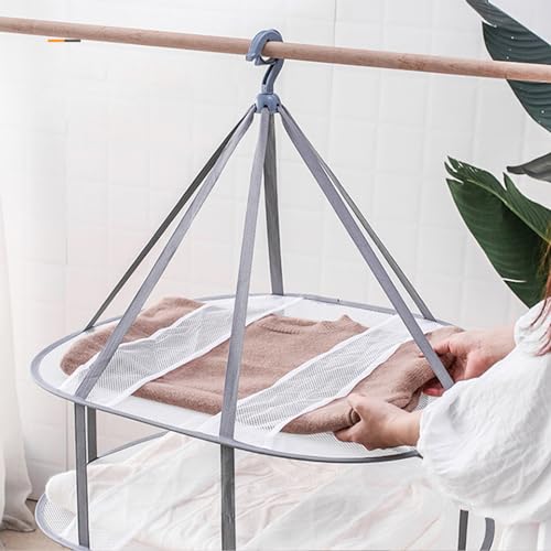 Looca 3-Tier Folded Mesh Clothes Hanging Dryer Sweater Drying Rack 30.3" L * 24.5" W*30.7" H (Pack of 2) - size: 30.3" L x 24.5" W x 30.7" H (Pack of 2)