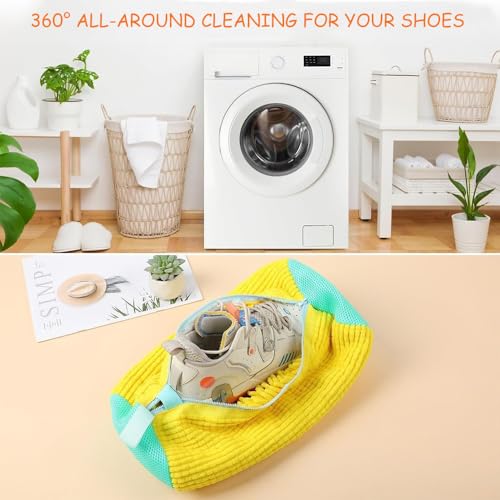 2PCS Laundry Shoe Bags for Washing Machine (Yellow) - color: Yellow
