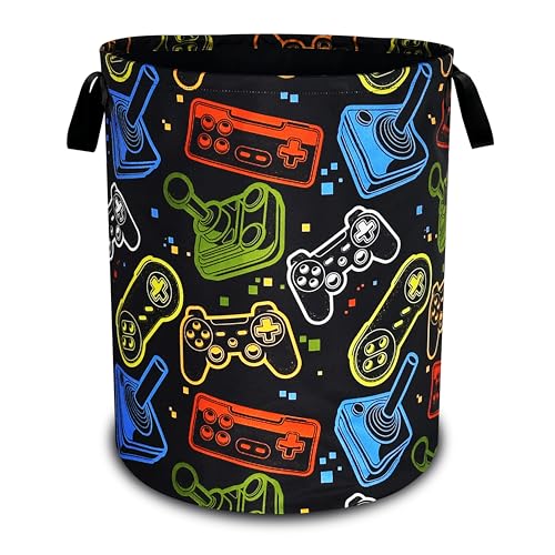Game Consoles Laundry Basket Foldable Oxford Cloth Hamper 18.9 x 16.5 Inch - color: Game Consoles