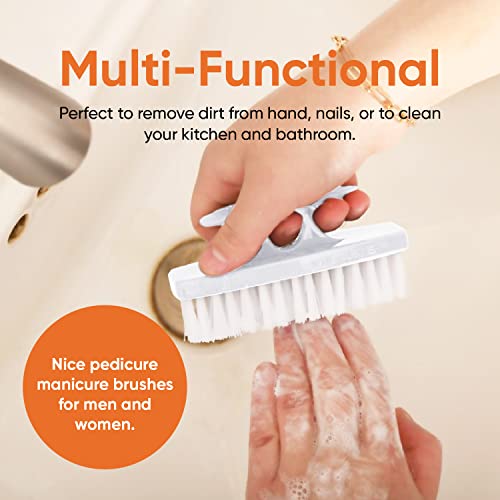 Nail Brush for Cleaning Fingernails, Nail Scrubber Brush, Toe Foot Hands Fingernail Brush Cleaner- Small Scrub Brush- All-Purpose Stiff Cleaning Brush (12 Pack, White) - color: White, size: 12 Pack