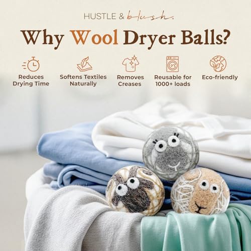 Fluff Ewes Wool Dryer Balls 3 Pack, Lights, XL - color: Lights, size: 3 Count (Pack of 1)