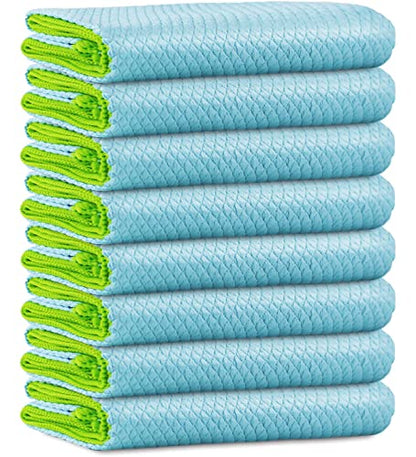 Ekedalen Microfiber Cleaning Cloth Lint Free Glass Polish, Light Blue - color: Light Blue