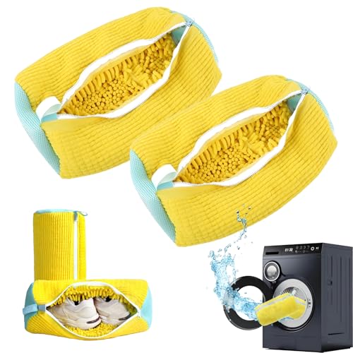 2 Pack Shoe Washing Machine Bag, Yellow - color: Yellow