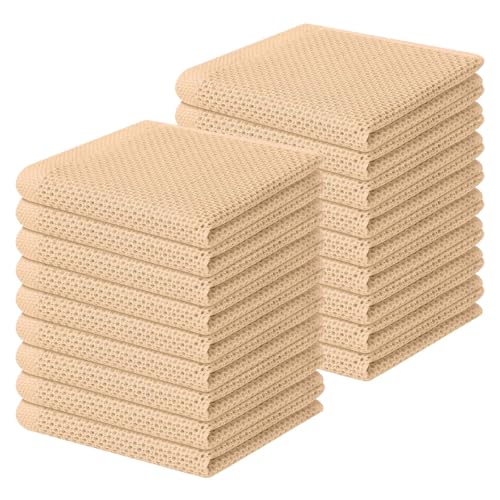 Homaxy 100% Cotton Waffle Weave Kitchen Dish Cloths 18-Pack, Apricot - color: Apricot, size: 12 X 12 - 18 Pack