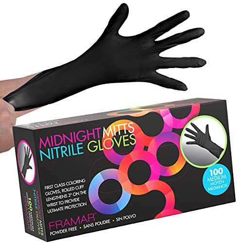 FRAMAR Powder Free Nitrile Gloves Medium, Guantes De Nitrile - size: Medium (Pack of 100)