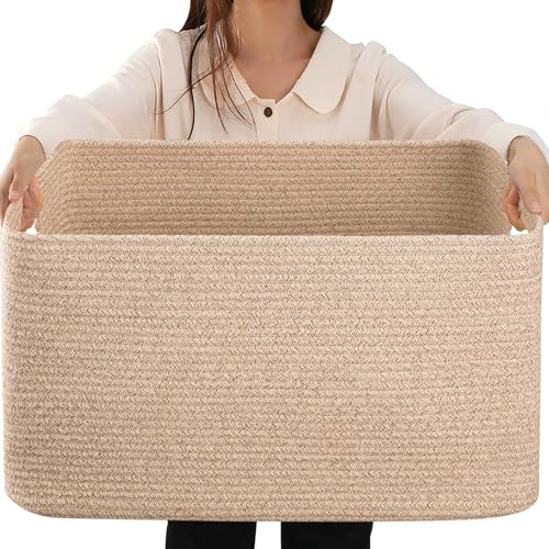 extra Large Laundry Basket/Hamper, 25"x16"x16" Rectangle - color: Brown, size: 108L