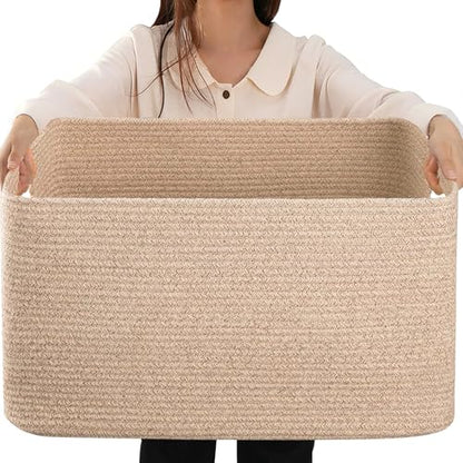 extra Large Laundry Basket/Hamper, 25"x16"x16" Rectangle - color: Brown, size: 108L