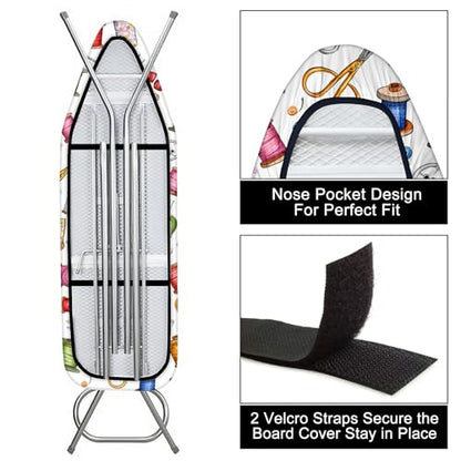 Ironing Board Cover 15"x54"，Standard Ironing Board Replacement Cover，Easy Fit - color: Colorful, size: 15"x54"