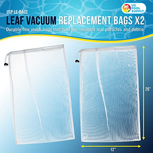 U.S. Pool Supply Fine Mesh Filter Bags for Leaf Vacuum Pool Cleaners, 2 Pk - size: 12" X 20"
