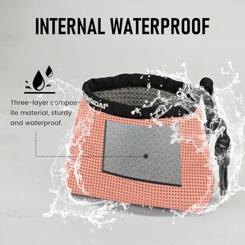 Waterproof Golf Club Cleaner Bag and Golf Ball Washer with Clip,Pink - color: PINK