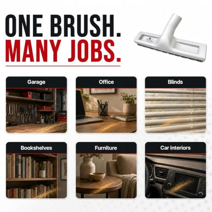 MP Maresh Products Soft Touch Deluxe Vacuum Cleaner Brush Attachment, Horse Hair Bristles for Hardwood & Wall Cleaning, Fits 1 1/4 Inch Vacuums Rigid Nozzle Dust Collector Pet Hair - Gray, 12 inch - size: 12 Inch with Wheels Gray