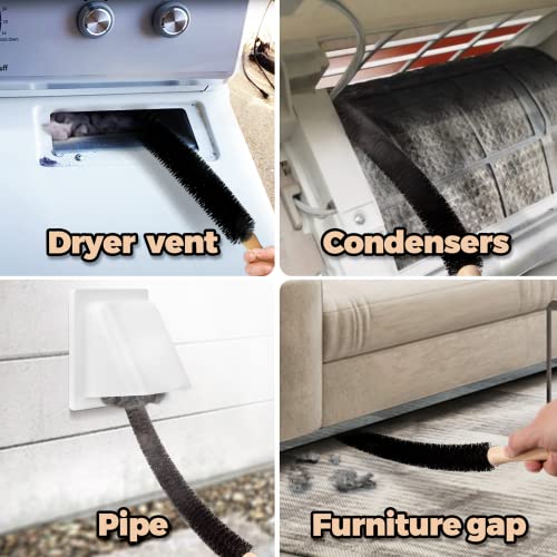 Holikme Dryer Vent Cleaner Kit 8 Pack - Household Cleaning Supplies,Long Flexible Refrigerator Coil Brush Radiator Brush,Dryer Lint Brush Home Essentials for Lint Trap Dust Vacuum Brush - size: Long 8Pack