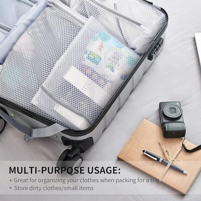 3PCS Honeycomb Mesh Laundry Bags for Delicates with Zipper,Travel Storage Organize Bags,Clothing Washing Bags for Underwear,Lingerie,Bra,Blouse, Hosiery, Stocking, Socks,Extra Strong(2Bra,1S) - size: 3 Set-Bra+Bra+S