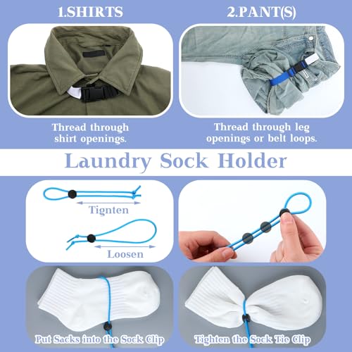 Lineshading 49 Pcs Laundry Straps with Sock Clips Set Laundry Accessory