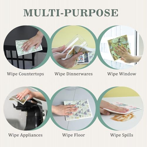 YoulerTex Swedish Dishcloths Dish Towels Set: 6 Packs Cellulose Sponge Cloths Reusable Cleaning Cloths for Kitchen Absorbent Reusable Paper Towels Dish Cloth Non-Scratch No Odor (Animal) - color: 03 Animal