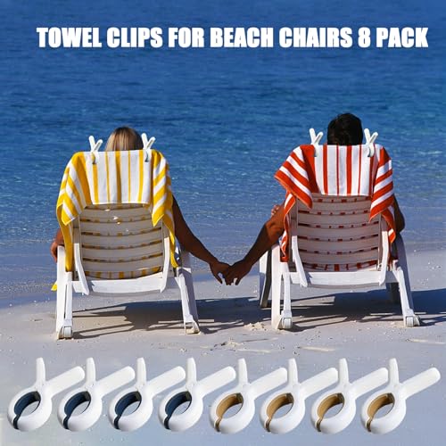 Beach Towel Clips Heavy Duty, Towel Clip for Beach Sun Loungers Pool Chairs Cruise, Large Clothes Pins Windproof Laundry Hanging Pegs Outdoor
