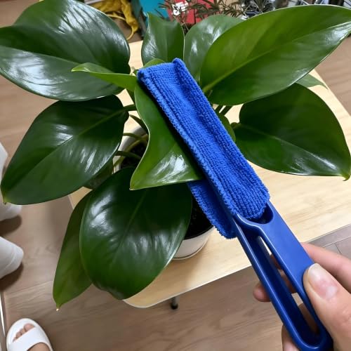 Leaf Cleaning Tongs Washable Reusable Microfiber Sleeves and Gloves Plants Cleaning Set for House Plants, Window Blind (Blue) - color: Biue
