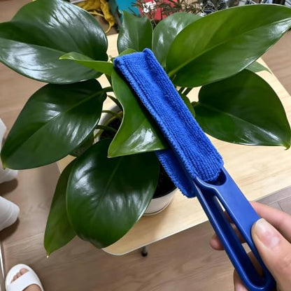 Leaf Cleaning Tongs Washable Reusable Microfiber Sleeves and Gloves Plants Cleaning Set for House Plants, Window Blind (Blue) - color: Biue