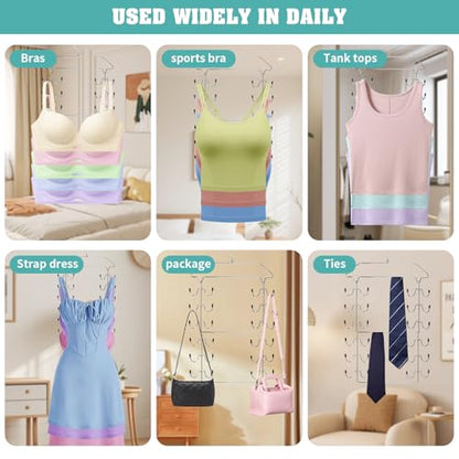 Tank Top Hanger Space Saving, 24 Hooks Bra Hanger for Closet Organization, Metal Multilayer Tank Top Organizer & Camisole Hanger for Underwear, Bathing Suits, Lingerie, 360° Swivel (2 Pack) - size: 2 Pack