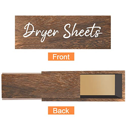 Blulu Dryer Sheet Holder for Laundry Room Wooden Dryer Sheet Container Sheets Dispenser Box Wooden Container Modern for Organizing Fabric Laundry Pods, 7.87 x 4.72 x 2.75 Inches(Dark Brown) - color: Dark Brown