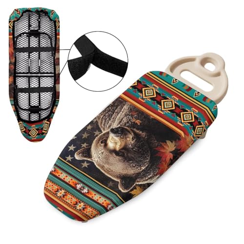 Aztec American Flag Bear Printed Ironing Board Cover with Elastic Edge, Apartment RVs Anti Slip Iron Board Cover Scorch Resistant, Mini Table Top Ironing Cover Mechine Washble - color: Multi - Aztec American Flag Bear