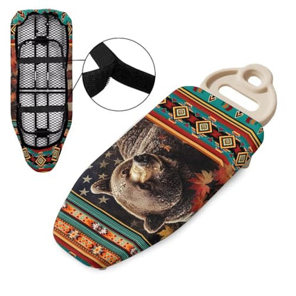 Aztec American Flag Bear Printed Ironing Board Cover with Elastic Edge, Apartment RVs Anti Slip Iron Board Cover Scorch Resistant, Mini Table Top Ironing Cover Mechine Washble - color: Multi - Aztec American Flag Bear