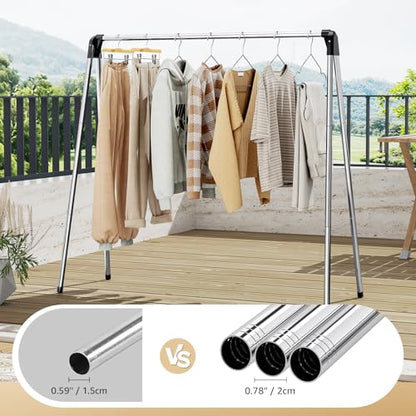 TOOLF 55" Stainless Steel Collapsible Clothes Drying Rack - size: 55 inch