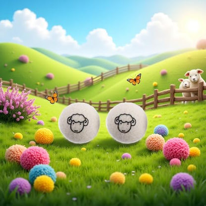 2 Pcs Wool Dryer Balls, Reusable Laundry Balls Softener Washing Fleece Dry Kit Anti-Static Reduce Wrinkles and Save Time Drying Ball,Laundry House Supplies (with Pattern)