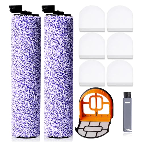 9 Pcs WD101 Replacement Brushroll and Filter Compatible with Shark Hydrovac - color: Roller Brush+ Filter
