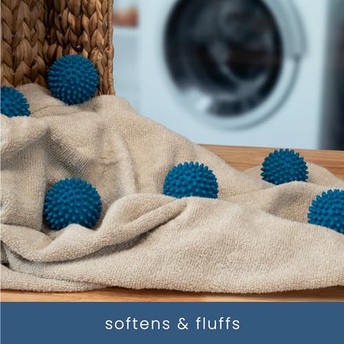 S&T INC. Reusable Plastic Dryer Balls, 6 Pack, 2.5" Diameter, Dark Blue - color: Dark Blue