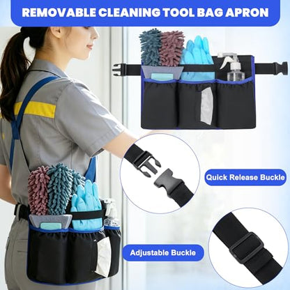 Large Rolling Cleaning Caddy Bag with Detachable Trolley and Shoulder Strap