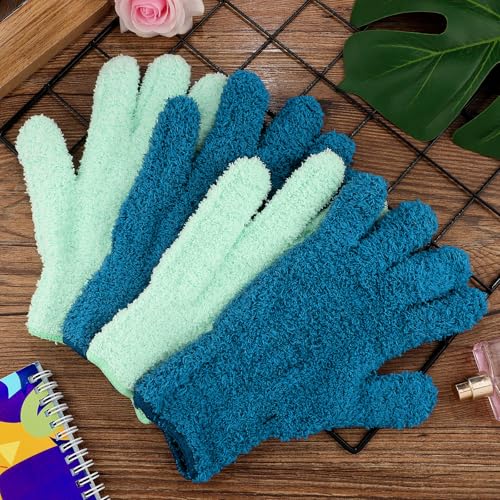 Patelai 2 Pairs Microfiber Gloves for Plants,Blue, Grass Green,X-Large - color: Blue, Grass Green, size: X-Large