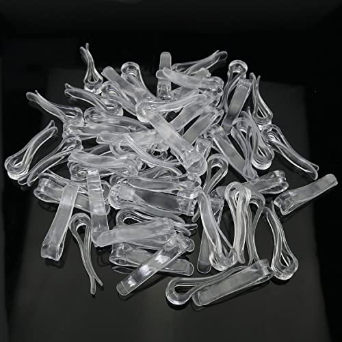 MEETOOT 150pcs Transparent Plastic Alligator Clip 39mm Shirt Fixing Packing Clip U Shape Plastic Clothespins for Ties Socks Pants Shirts - color: Transparent