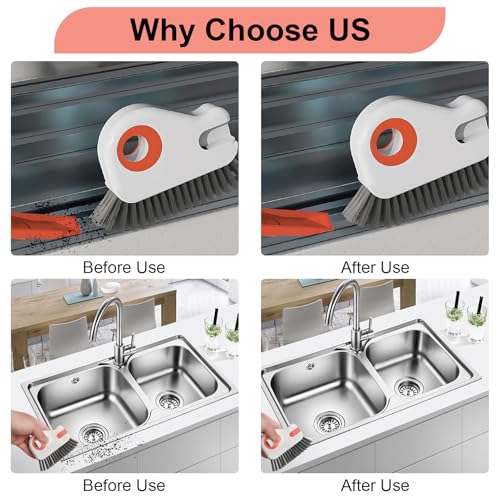 2 Pcs 2 in 1 Window Track Cleaner, Groove Cleaning Brush - color: 2 Pcs
