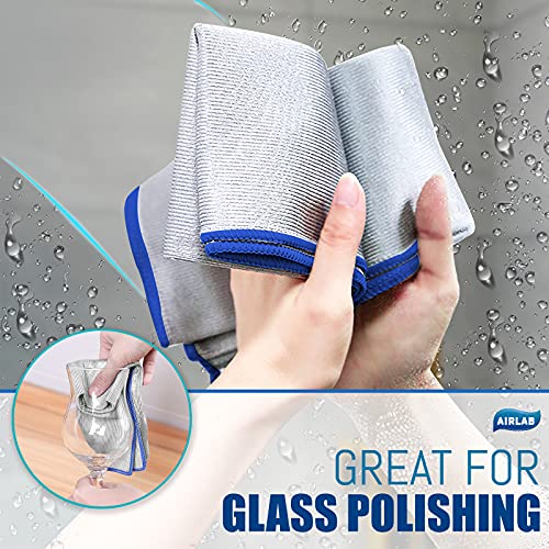 Glass Polishing Streak Free Miracle Cleaning Cloth, Sliver-Orange Blue - color: Sliver-orange Blue