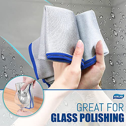 Glass Polishing Streak Free Miracle Cleaning Cloth, Sliver-Orange Blue - color: Sliver-orange Blue