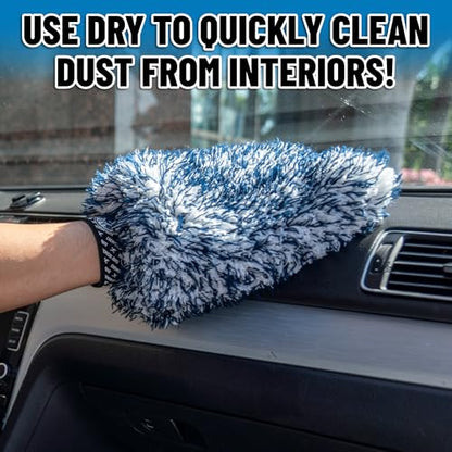 Chemical Guys, The Dually Dual-Fiber Wet-Dry Microfiber Wash Mitt, Blue - size: 1 Pack, style: Wash Mitt